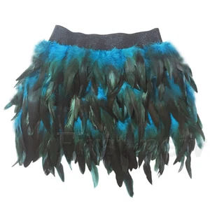 Fashion Girls Womens Feather Skirt Fake Feathers Mini Skirts Cosplay Costume - Picture 1 of 16