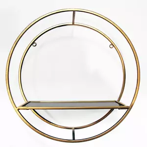 Gold Circular Metal Wall Shelf 43cm x 43cm - Picture 1 of 1