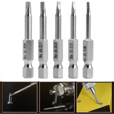 5pcs in One Set Magnetic Triangle Head Screwdriver Bits S2 Steel 1/4 Hex Shank - Image 1 of 4