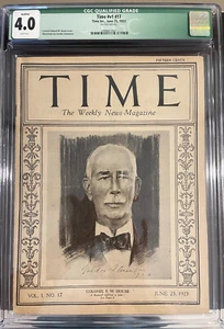 1923 JUNI 25 TIME MAGAZINE - CGC 4.0 COLONEL E. M. HAUS COVER - 100 Jahre alt - Bild 1 von 2
