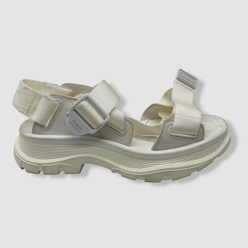 Sandali slip on Alexander McQueen da donna bianchi in pelle $820 taglia 37