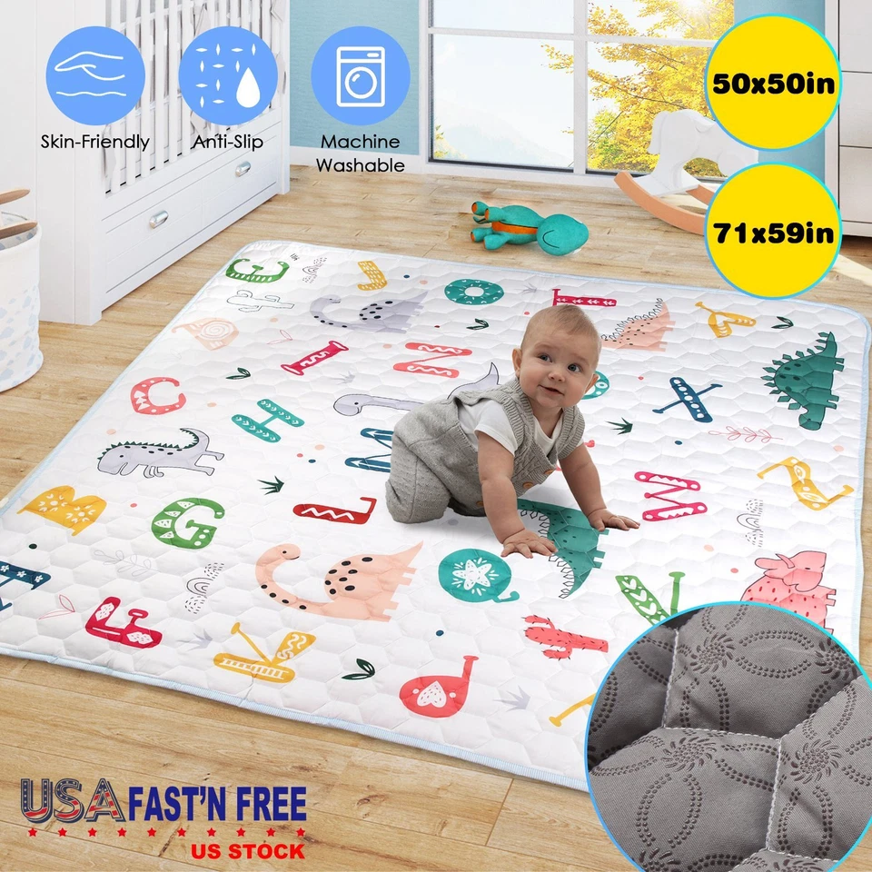 71x59in Baby Play Mat Baby Crawling Mat Washable Baby Floor Crawling Playpen Mat - Image 1 of 4