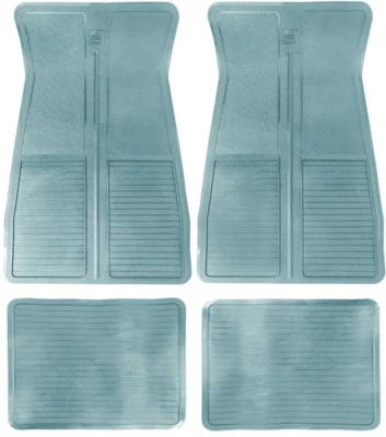 Conjunto de tapete de borracha azul claro REA 4 peças para 1973-1981 Firebird Camaro Nova - Imagem 1 de 3