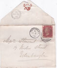 1878 QV FINE 1d PENNY RED STAMP PLATE 208 ON COVER CARSTAIRS SORTING TENDER