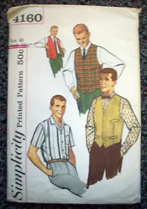 60er Jahre? Herren Unterhemden Wendeweste Hemden Muster 4160 Gr. 40 - Bild 1 von 2