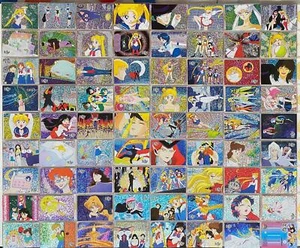 Juego completo de 72 cartas coleccionables Sailor Moon Prismatic 1997 dardo - Imagen 1 de 8