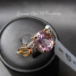 New 9k 9ct Gold Kunzite and Topaz Ring Size J 2.43g Hallmarked - Picture 1 of 10