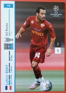 CL 2007/08 Ludovic Giuly of Roma base card by Panini