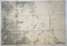 Antique 1870 Des Barres 'BOSTON HARBOR' Revolutionary War MAP  Meisel LITHOGRAPH
