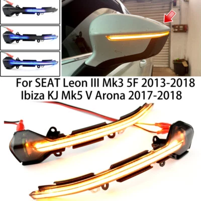 Luces indicadoras LED intermitentes espejo retrovisor para Seat Leon Mk3 5F Ibiza Mk5 2013-18 Foto 1 de 4