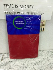 RED  Stretchable Fabric Book cover Fits Books up to 8" x 10" (l3/lobby - Picture 1 of 5