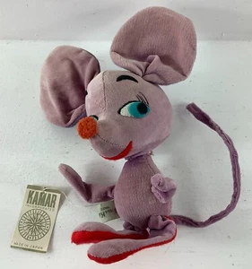 Vtg 1964 Kamar Japan #2341 Nikky Purple Mouse Rat Stuffed Animal 7.5" H Plush To - Picture 1 of 10