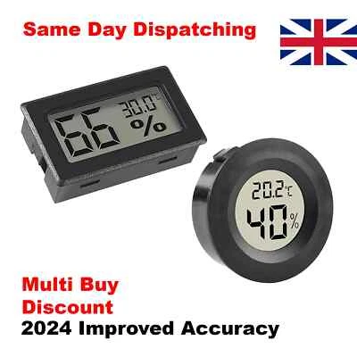 Digital Temperature Humidity LCD Sensor Thermometer Gauge Meter Hygrometer Room - Image 1 of 4