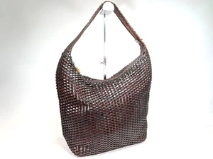Gucci Braided Bamboo Shoulder Bag leather Brown Authentic - Picture 1 of 23