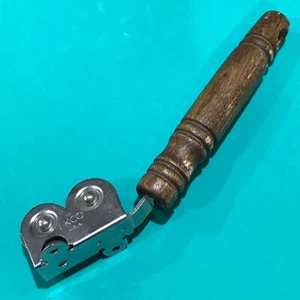 Vintage Ekco USA Pull Through Knife Sharpener Metal w Wood Handle - Picture 1 of 7