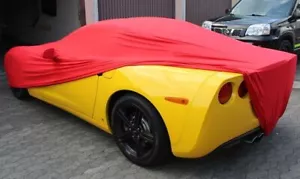 Vollgarage Schutzdecke indoor Rot mit Spiegeltaschen für Chevrolet Corvette C6 - Picture 1 of 3