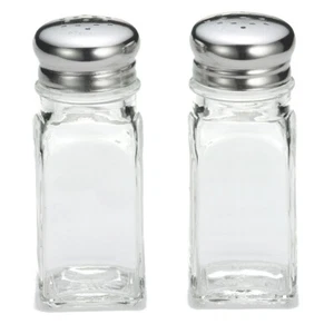 (2er Set) Glas Pilz Top Salz und Pfeffer Shaker, 2 Unzen Quadratischer Körper - Bild 1 von 5