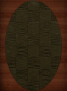 Green Transitional Hand Hooked Checkered Squares Grid Area Rug Checked DV15 - Picture 1 of 12