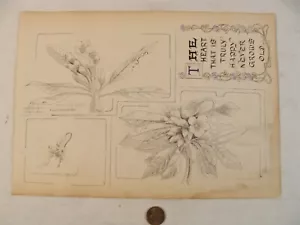 Antique 1910 Peter Haverly Brooks Ink Penmanship Drawing 15 - Picture 1 of 11