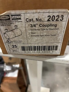 (25-Pk) Raco EMT Set Screw Coupling Zinc Plated Steel 3/4" #2023 - Bild 1 von 4