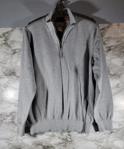 Pullover LL Bean Gris / Suéter Cremallera 1/4 / Grande Para Hombre / Excelente Estado  - Imagen 1 de 3