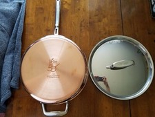 NEW! All Clad 50th Anniversary C4 Copper 3Qt saute pan with lid. MADE IN THE USA