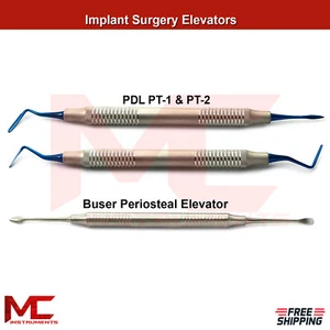 Periodontal Ligament PDL Periotome PT 1 & PT2 Periosteal Buser Implant Elevator  - Picture 1 of 3