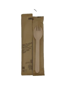 5,5" Einweg Holz Sporks/Natur Holz Utensilien-Packung mit 100Ct KOSTENLOSER VERSAND - Bild 1 von 2