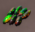 Natural Black Ethiopian Opal 7 Pcs Marquise Shape Opal Gemstone 6 Ct 10X4 12X4mm