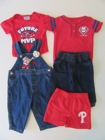 Philadelphia Phillies 3-6m Baby Lot T-Shirt Pants Jeans Overalls Infant Baseball Cover