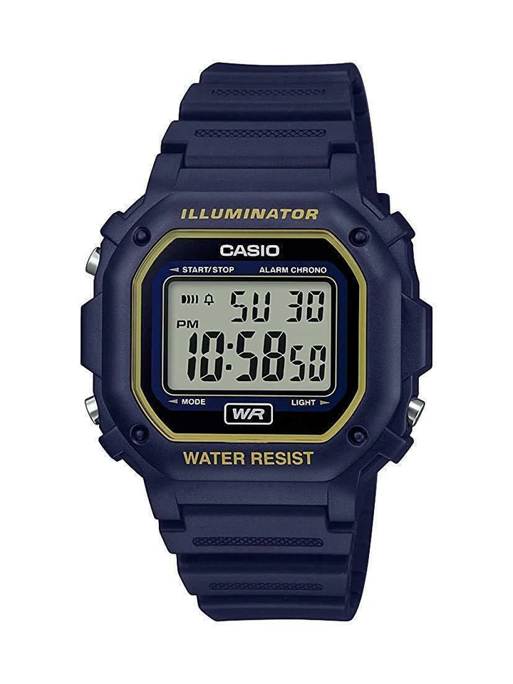 Casio Illuminator 43mm Digital Resin Blue Case and Strap Men's Wristwatch (F-108WH-2A2EF)
