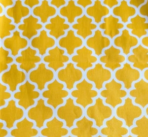 Brother Sister Cotton Fabric Moroccan Lattice Yellow Gold White 44" W x 2⅔ Yds - Picture 1 of 7