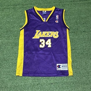 VTG Champion Shaquille O'Neal Shaq Los Angeles Lakers Jersey YOUTH Sz Medium - Picture 1 of 6