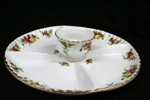 Royal Albert Old Country Roses 1962 Large 14.5" Chip & Dip Set Bone China Mint! - Picture 1 of 6