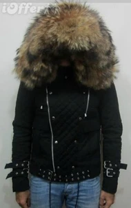 Ventaja Quilted Cotton Fur Trim Raccoon - New - Picture 1 of 12