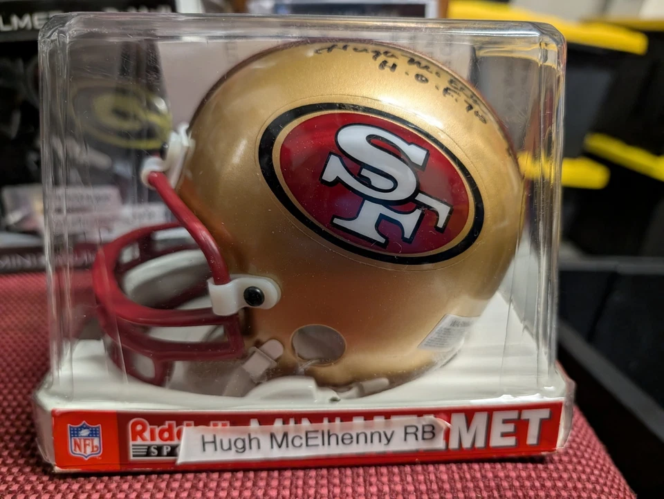 Mini casco firmado autografiado por Hugh McElhenny de los 49ers de San Francisco certificado de autenticidad Foto 1 de 3
