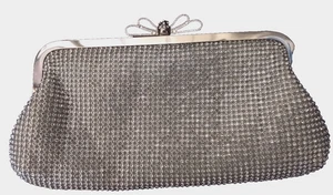 Crystal Rhinestone Silver Like Dreams Formal Evening Bag Purse - Picture 1 of 7