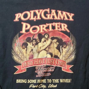 Camisa de Cerveza De Colección Para Hombres L Poligamia Porter Años 90 Y2K Cervecería Artesanal Wasatch Alcohol - Imagen 1 de 6