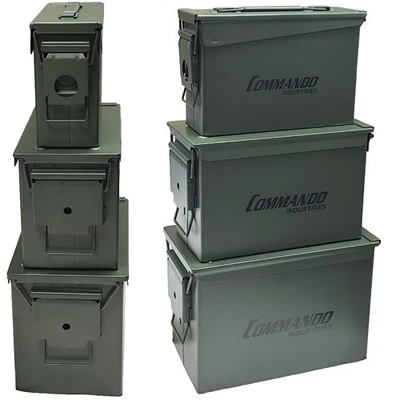 3er Set Munitionskiste aus Metall Oliv – wasserdicht Werkzeug Aufbewahrungsbox - Bild 1 von 4