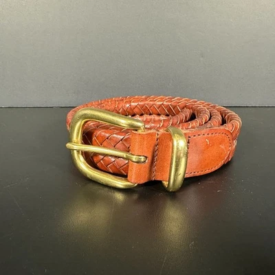 COACH Braided Weave Leather Belt 5922 Brown MENS Casual Dress Size 38 - Image 1 of 4