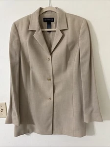 Liz Claiborne Beige Blazer Jacket Long Women's Size 10 - Picture 1 of 5