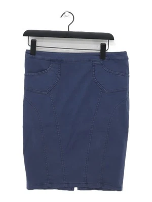 Versace Women's Midi Skirt UK 12 Blue Cotton with Other Midi Straight & Pencil - Image 1 of 4