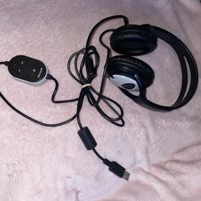 Microsoft LifeChat LX-3000 Black Wired Headsets Boom Mic  - Image 1 of 4