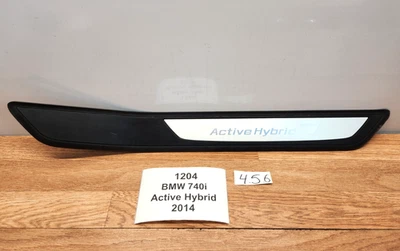 ✅ 13-15 OEM BMW F02 Active Hybrid 7 Cubierta de moldura de umbral de puerta de pasajero trasero derecho Foto 1 de 4