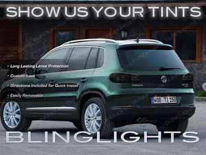 Volkswagen Tiguan Tinted Tail Lamps Lights Overlays Kit Smoked Vinyl Protection - Picture 1 of 8
