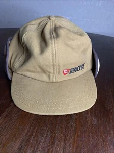 Tractor Supply Co Ear Flap Canvas Hat - Tan Carhartt Style Sz Large Made In USA - Picture 1 of 11