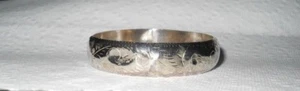 Vintage strukturierter gewölbter Klapp Armreif Armband gestempelt ND 925 Sterling Silber - Bild 1 von 7
