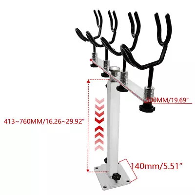 Boat Rod Pod Aluminum Sure Grip Steel PVC Coated Steel Wire Fishing Pole Holder - Image 1 of 4