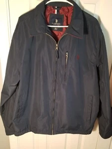 US Polo Assn Black Zip-Up All-Weather Windbreaker Jacket Sz 3XL - Picture 1 of 10