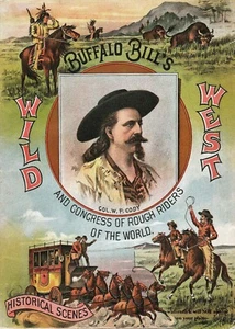 Buffalo Bill Cody Poster FOTO Wild West Show Cowboy 1893 Salon Bar Dekor 5x7 - Bild 1 von 2